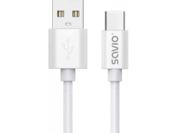 USB-kaapeli 2 m USB 2.0, USB A - USB C Valkoinen SAVIO CL-168