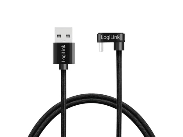 LogiLink CU0193, 2 m, USB C, USB A, USB 2.0, 0,48 Gbit/s, Svart