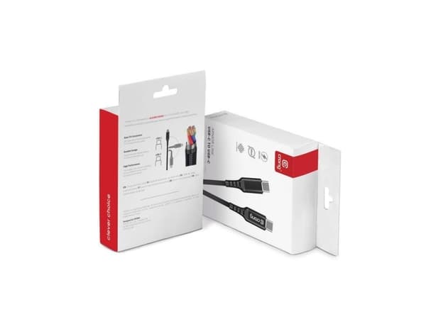 Crong Armor Link - 100W 5A USB-C till USB-C flätad kabel 200cm (svart)