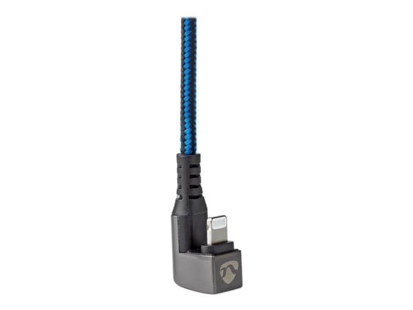 Nedis Gaming Zyoquo - Lightning-kabel - Lightning hann vinklet til 24 pin USB-C hann rett - 1 m - svart/blå - rund