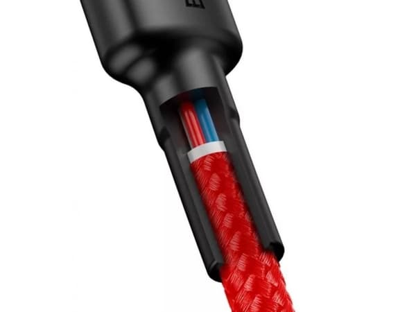 Baseus Cafule, 2 m, USB C, USB C, 0,48 Gbit/s, Sort, Rød