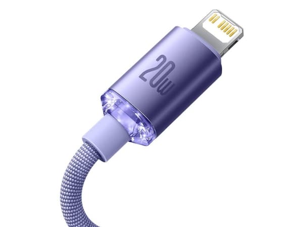 Baseus Crystal Shine, Purppura, USB C, Lightning, 1,2 m, Uros, Uros