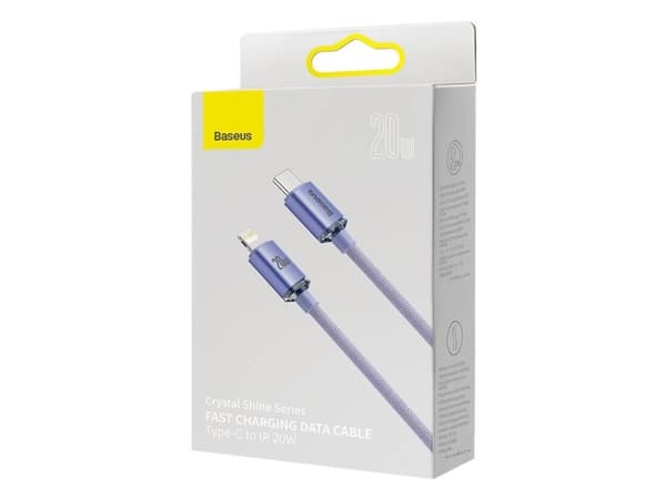 Baseus Crystal Shine, Purppura, USB C, Lightning, 1,2 m, Uros, Uros