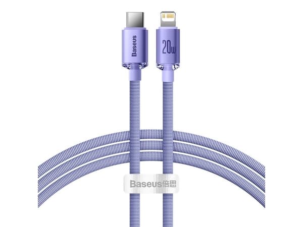Baseus Crystal Shine, Purppura, USB C, Lightning, 1,2 m, Uros, Uros