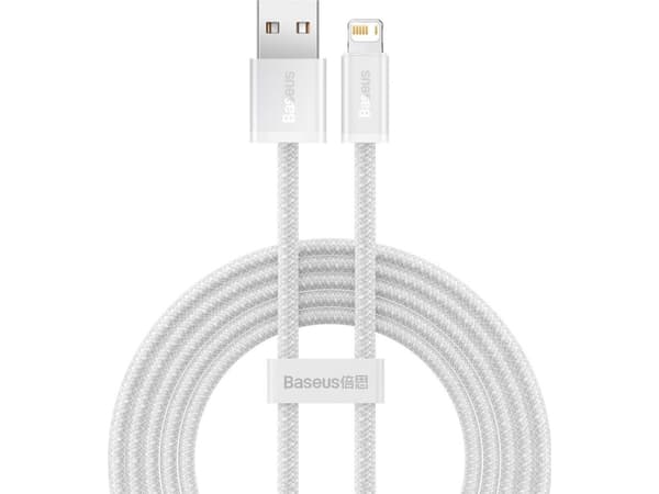 Baseus Dynamic, 2 m, Blixtlås, USB A, Hanstik, Hanstik, Hvid
