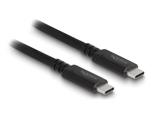 Delock - USB-kabel - 24 pin USB-C (hane) till 24 pin USB-C (hane) - USB4 / Thunderbolt 3 / DisplayPort - 48 V - 5 A - 1.2 m - utökat effektområde (EP