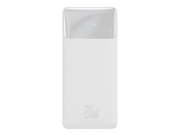 Baseus Bipow, 30000 mAh, litiumpolymer (LiPo), 3,7 V, Hvid