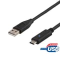 Miniatyrbild 1 av 4: DELTACO USB 2.0 kabel, Typ C - Typ A hane, 1.5m, svart