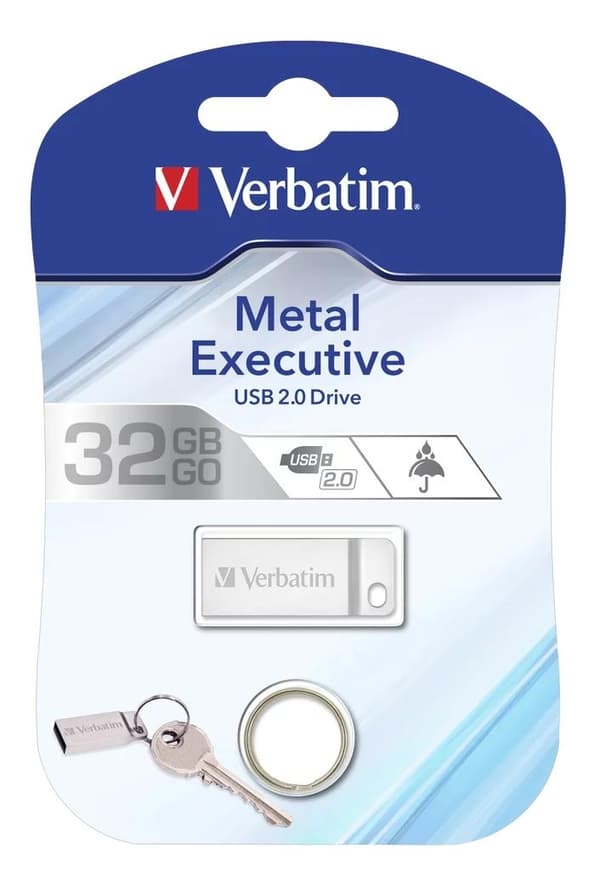 Verbatim store 'n' Go Metal Executive Silver USB 2.0 Drive 32GB