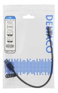 Miniatyrbild 3 av 3: DELTACO USB 3.1 Gen1 USB-C - USB-A tygbekl kabe, 0.25m, 60W 3A, svart