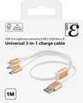 Miniatyrbillede 4 af 4: EPZI Multi-Charger, USB-C, Lightning, Micro USB, USB-A, 1m, white
