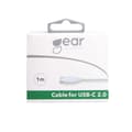 Miniatyrbillede 3 af 8: Gear Ladekabel USB-A-USB-C 2.0 1m gen2 Rundt Kabel Hvid
