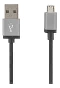 Miniatyrbild 1 av 3: DELTACO USB-kabel, Tygklädd, Typ A ha - Typ Micro B, 2m, Svart