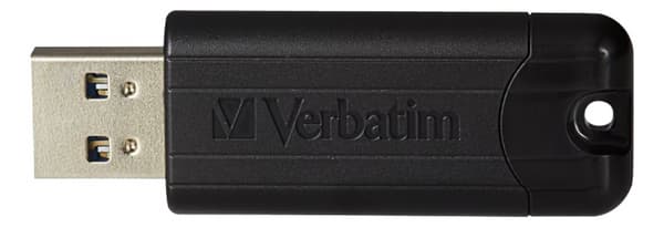 Verbatim PinStripe USB-minnepinne, 16 GB, USB 3.0, uttrekkbar kontakt, svart