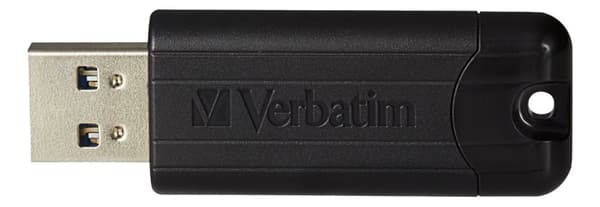 Verbatim PinStripe USB-minnepinne, 32 GB, USB 3.0, uttrekkbar kontakt, svart