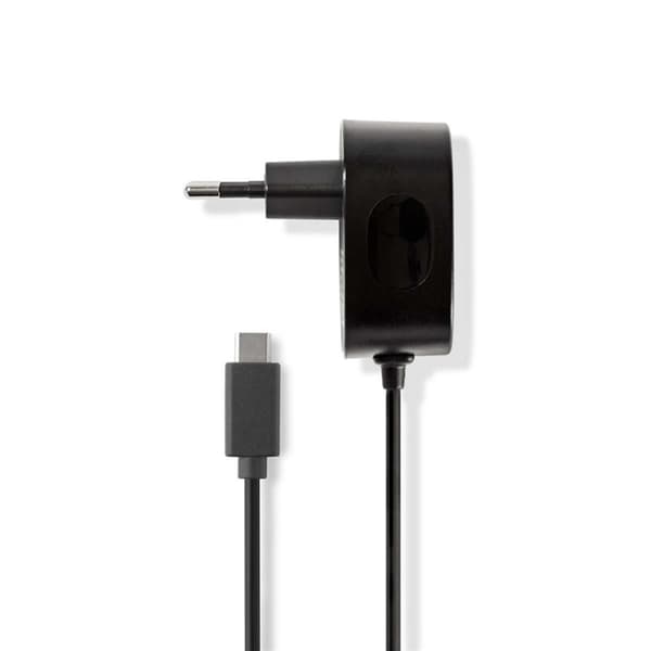 Nedis Vægoplader | 15 W | Hurtigopladningsfunktion | 1x 3.0 A | Antal output: 1 | USB-C™ (Fixed) kabel | 1.50 m | Single Voltage Output | Sort Sort