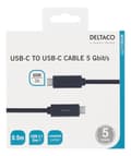 Miniatyrbild 3 av 3: DELTACO USB-C kabel, 0,5m, USB 3.1 Gen 1, svart