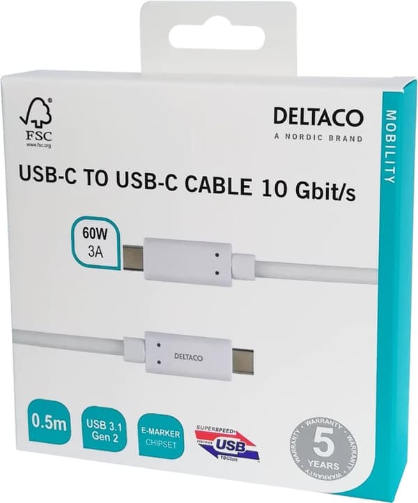 USBC 3.1 GEN2 10Gbps/3A/E-marker 0,5m
