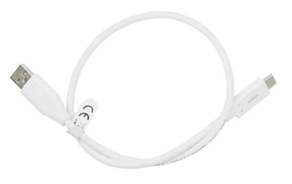DELTACO USB-C til USB-A-kabel, 0,5 m, 3A, USB 2.0, hvit