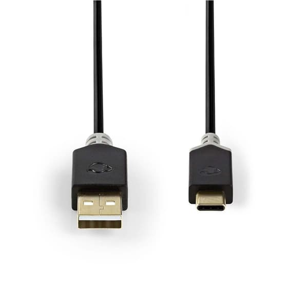 Nedis USB-kabel | USB 2.0 | USB-A Hane | USB-C™ Hane | 60 W | 480 Mbps | Guldplaterad | 1.00 m | Rund | PVC | Antracit | Kartong med fönster