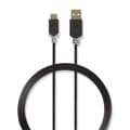 Miniatyrbild 2 av 4: Nedis USB-kabel | USB 2.0 | USB-A Hane | USB-C™ Hane | 60 W | 480 Mbps | Guldplaterad | 1.00 m | Rund | PVC | Antracit | Kartong med fönster