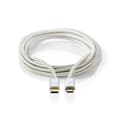 Miniatyrbild 3 av 8: Nedis USB-kabel | USB 2.0 | USB-C™ Hane | USB Micro-B Hane | 10 W | 480 Mbps | Guldplaterad | 2.00 m | Rund | Flätad / Nylon | Aluminium | Kartong med