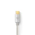 Miniatyrbild 5 av 8: Nedis USB-kabel | USB 2.0 | USB-C™ Hane | USB Micro-B Hane | 10 W | 480 Mbps | Guldplaterad | 2.00 m | Rund | Flätad / Nylon | Aluminium | Kartong med