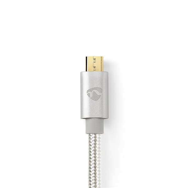Nedis USB-kabel | USB 2.0 | USB-C™ Hane | USB Micro-B Hane | 10 W | 480 Mbps | Guldplaterad | 2.00 m | Rund | Flätad / Nylon | Aluminium | Kartong med