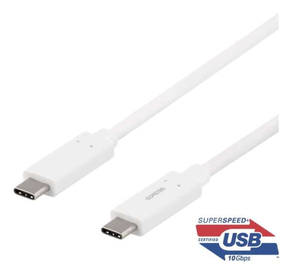 DELTACO USBC 3.1 GEN2 10Gbps/3A/E-markør 1 m