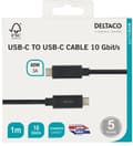Miniatyrbild 4 av 5: DELTACO USBC 3.1 GEN2 10Gbps/3A/E-marker 1m