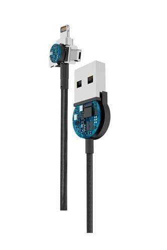 Forever Core 3i1 Magnetisk synkroniserings-/ladekabel - USB-C/Lightning/microUSB, 1 m