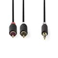 Miniatyrbild 3 av 4: Nedis Stereoljudkabel | 3.5 mm Hane | 2x RCA Hane | Guldplaterad | 2.00 m | Rund | Antracit | Låda