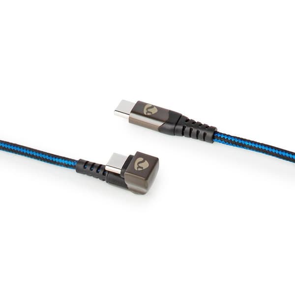 Nedis USB-kabel | USB 2.0 | USB-C™ Han | USB-C™ Han | 480 Mbps | Guldplateret | 1.00 m | Runde | Flettet / Nylon | Blå / Sort | Cover Window Box