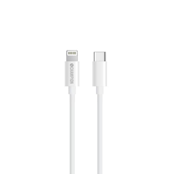Champion USB-C til Lightning-kabel 2 m hvit