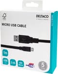 Miniatyrbild 4 av 4: DELTACO USB 2.0 kabel till Micro-USB kabel, 1m (MICRO-101)