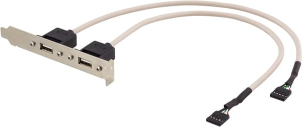 DELTACO 2x5 polet USB-kontakt for hovedkort med USB-støtte, 30cm Nickel