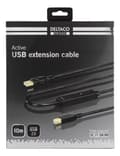 Miniatyrbild 6 av 6: DELTACO PRIME USB 2.0 kabel Typ A hane - Typ B hane, aktiv, 10m, svart