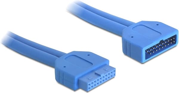DeLOCK intern förlängskabel för USB 3.0. IDC20 ha - ho, 0,45m, blå (82943)