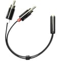Miniatyrbillede 1 af 3: DELTACO lydadapter, 3,5mm stereo hun til 2xRCA han, 0,1m, sort