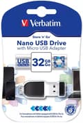 Miniatyrbild 3 av 3: Verbatim Store'n'Go Nano USB Drive 32GB + OTG Adapter (49822)