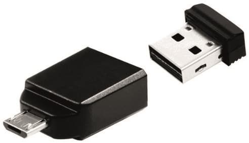 Verbatim Store'n'Go Nano USB Drive 32GB + OTG Adapter (49822)