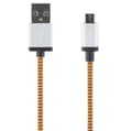 Miniatyrbild 1 av 3: Streetz USB-kabel, Tygklädd, Typ A ha - Typ Micro B, 1m, orange (MICRO-116)