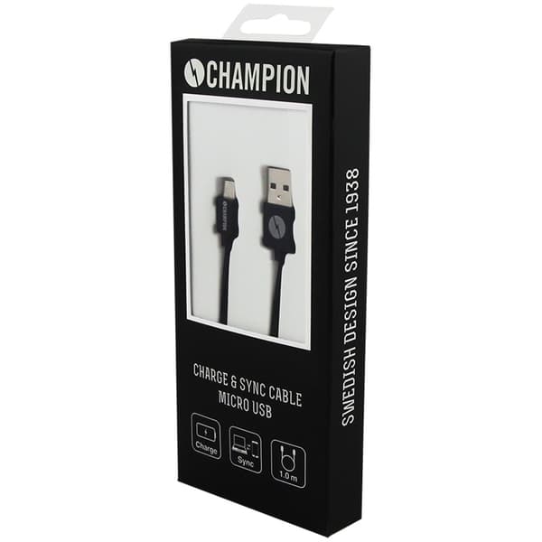 Champion USB-A til Micro-USB-kabel 1 m svart