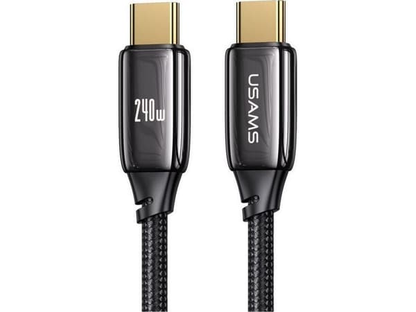 Kabel USB til Us Kabel USAMS U82 USB-C - USB-C 2m 240W PD 3.1 flettet svart SJ581USB01 (US-SJ581)
