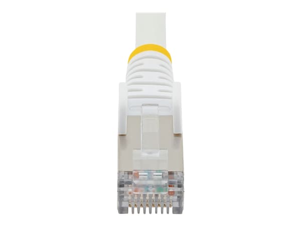StarTech.com 2m CAT6a Ethernet Cable - White - Low Smoke Zero Halogen (LSZH) - 10GbE 500MHz 100W PoE++ Snagless RJ-45 w/Strain Reliefs S/FTP Network
