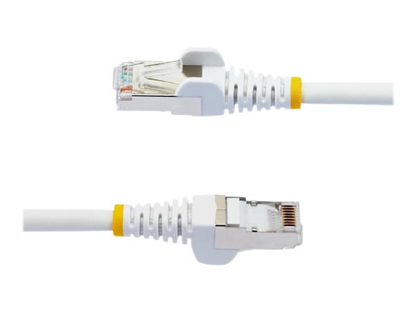 StarTech.com 1m CAT6a Ethernet Cable - White - Low Smoke Zero Halogen (LSZH) - 10GbE 500MHz 100W PoE++ Snagless RJ-45 w/Strain Reliefs S/FTP Network