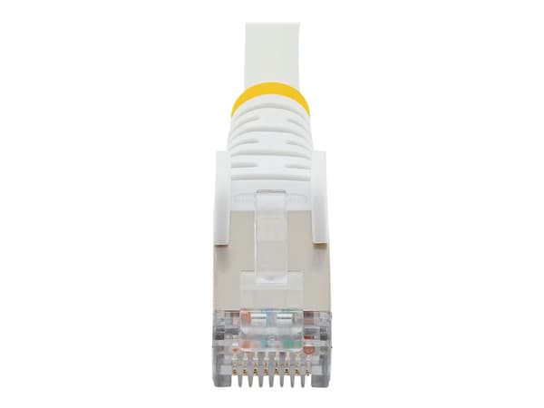 StarTech.com 1m CAT6a Ethernet Cable - White - Low Smoke Zero Halogen (LSZH) - 10GbE 500MHz 100W PoE++ Snagless RJ-45 w/Strain Reliefs S/FTP Network
