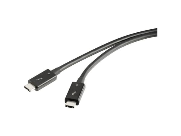 Renkforce Thunderbolt™-kaapeli Thunderbolt™ 4 Thunderbolt™ (USB-C®) liitin, Thunderbolt™ (USB-C®) liitin 0,80 m Musta kaksinkertainen suojattu RF-523