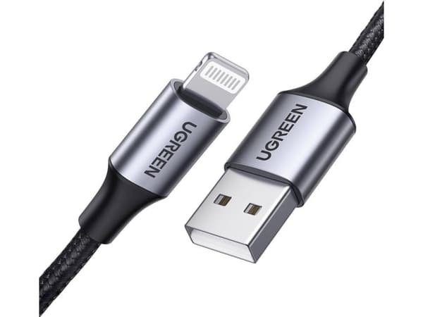 Lightning to USB cable UGREEN 2.4A US199, 1.5m (black)