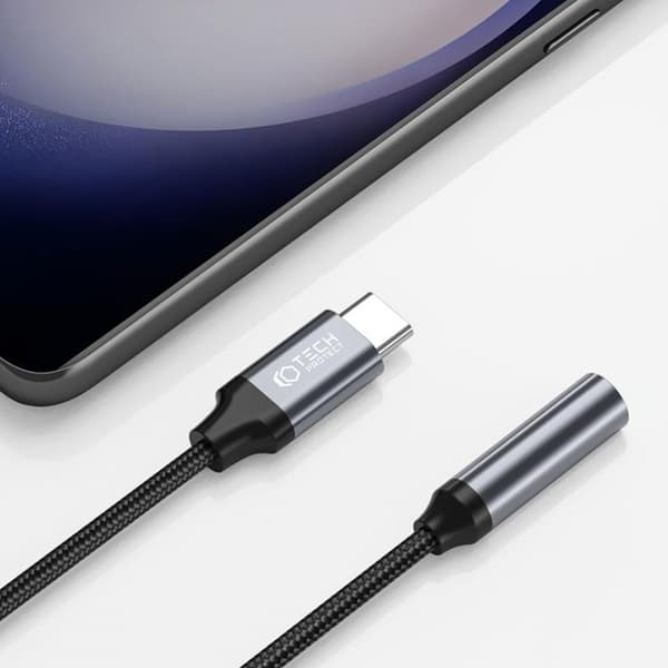 Tech-Protect USB-C To Mini Jack (3.5mm) Adapter - Svart